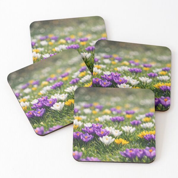 Item preview, Spring Awakening | Colorful Crocus Field Nature Art Print designed and sold by CunningMaskPrints.