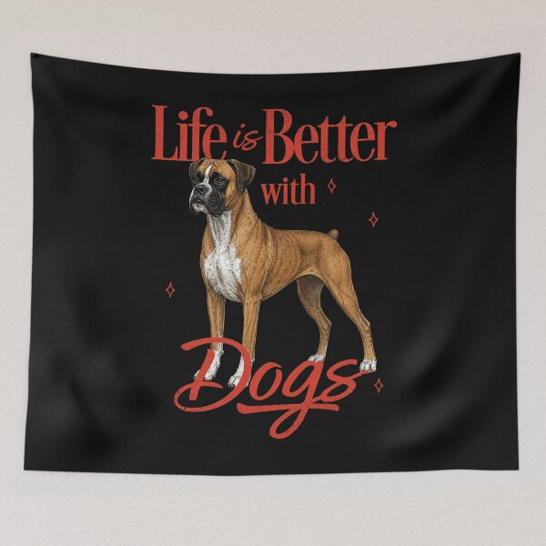 Item preview, LIFE IS BETTER - BOXER DOG | Pets and Dogs lovers for Men and Women t-shirt designed and sold by panchiTWO.