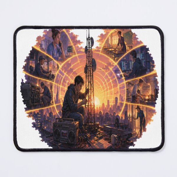 Item preview, Sunset Radio Tower City Art designed and sold by InkNovaLab.
