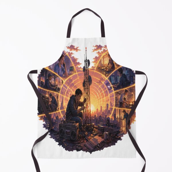 Item preview, Sunset Radio Tower City Art designed and sold by InkNovaLab.