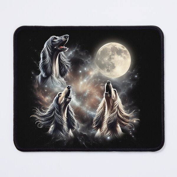 Item preview, Afghan Hound Howling Moon Lover designed and sold by MosaikkiArt.