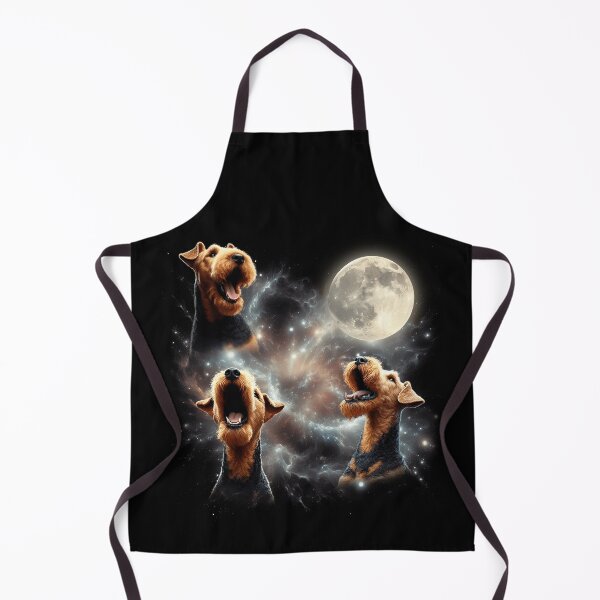Item preview, Airedale Terrier Howling Moon Lover Dog designed and sold by MosaikkiArt.