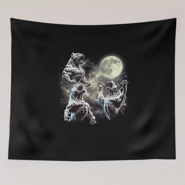 Item preview, American Bulldog Howling Moon Lover Dog designed and sold by MosaikkiArt.
