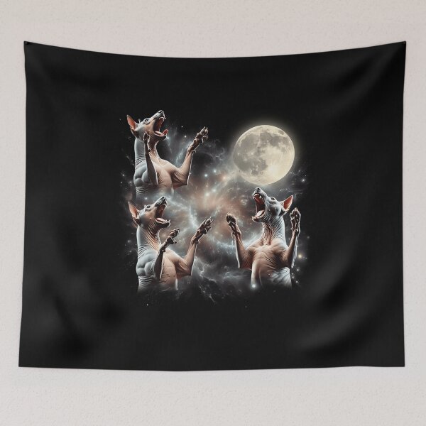 Item preview, American Hairless Terrier Howling Moon Lover Dog designed and sold by MosaikkiArt.