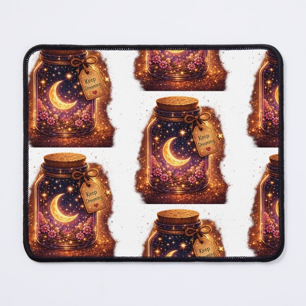 Item preview, Keep Dreaming Moon Jar Sticker | Magical Crescent Moon Aesthetic Fantasy Art designed and sold by Ishratparween11.