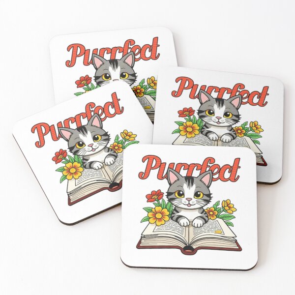 Item preview, Purrfect Cat – Whimsical Bookworm Kitten & Flowers Art designed and sold by GenZFashion000.