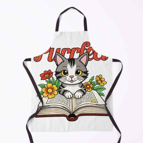 Item preview, Purrfect Cat – Whimsical Bookworm Kitten & Flowers Art designed and sold by GenZFashion000.