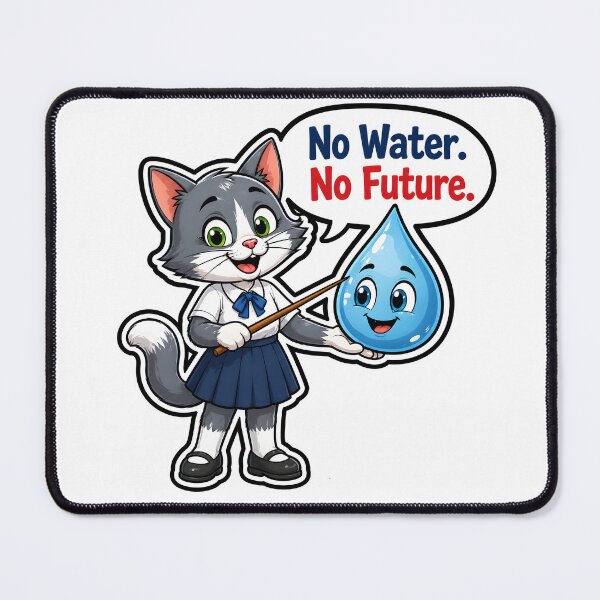 Item preview, No Water No Future Cute Cat Teacher Eco-Friendly designed and sold by Nuvoro Eco Awareness.