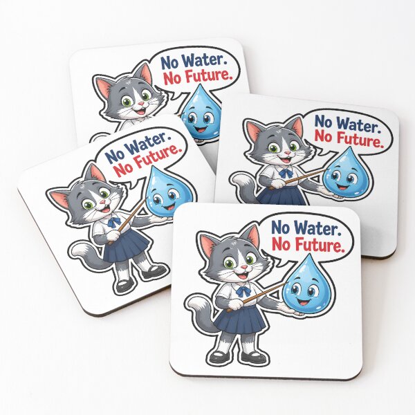 Item preview, No Water No Future Cute Cat Teacher Eco-Friendly designed and sold by Nuvoro Eco Awareness.