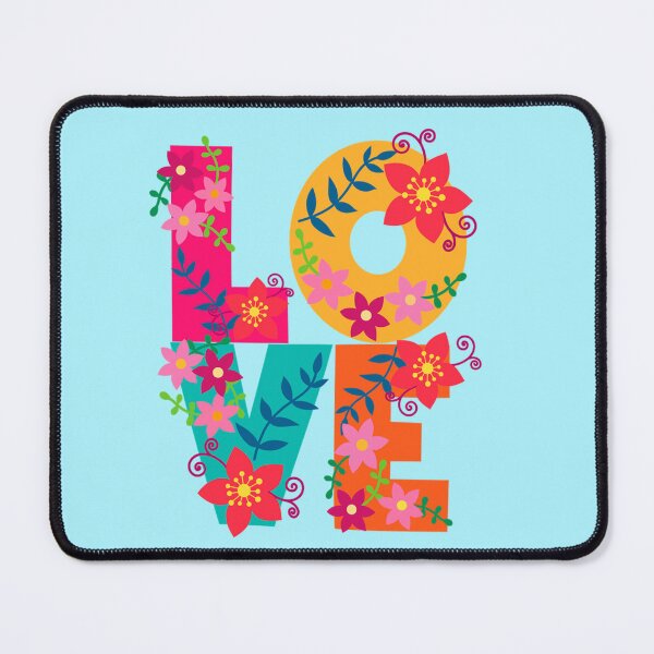 Item preview, Colorful Love typography with floral elements designed and sold by Mauswohn.