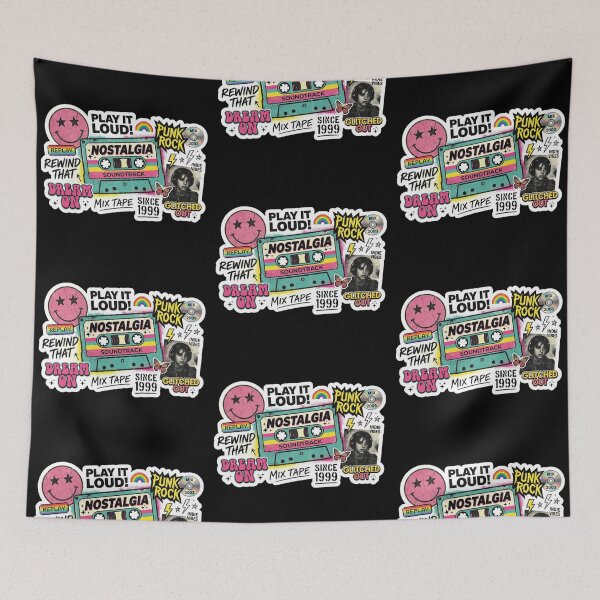 Item preview, Y2K Nostalgia Cassette Tape Sticker | Indie Punk Rock Retro Aesthetic Vinyl Collage designed and sold by nishaaa2111.