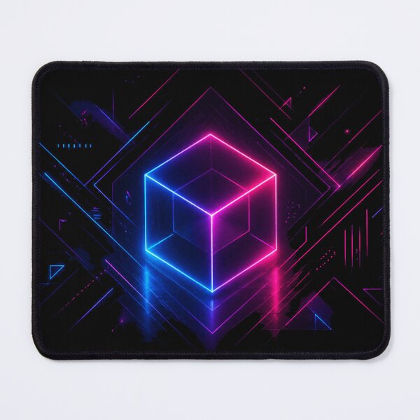 Item preview, Neon Geometric Cube | Cyber Glow Tech Art designed and sold by JalwaWear.