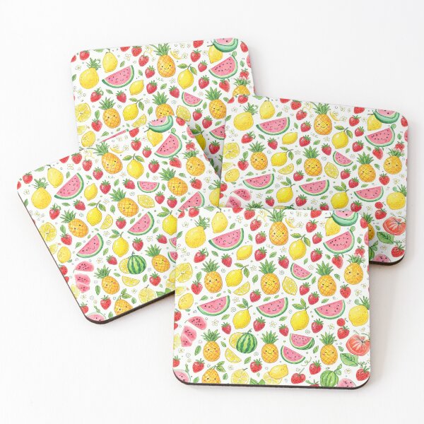 Item preview, Happy Summer Fruits Watercolor Pattern | Cute Kawaii Tropical Decor designed and sold by TaiwanMemory.