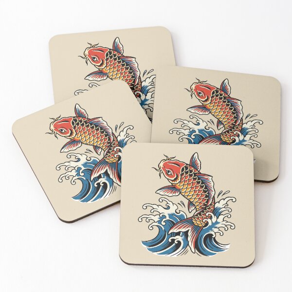 Item preview, Koi Fish Jump Tattoo designed and sold by Thunderbelts.