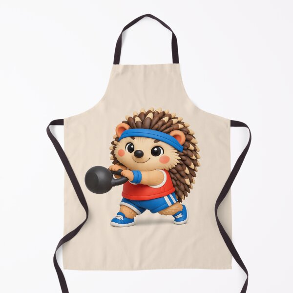 Item preview, Cute Hedgehog Kettlebell Workout | Kawaii Gym Animal 3D CGI Fitness Design designed and sold by Moons Studio.