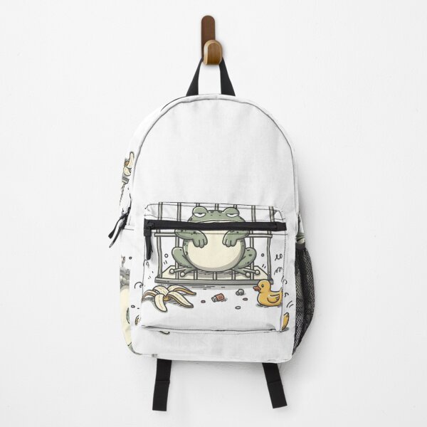 Item preview, Grumpy Frog In Jail Pocket Creatures Funny Animal Sticker designed and sold by Panom Suavichien.