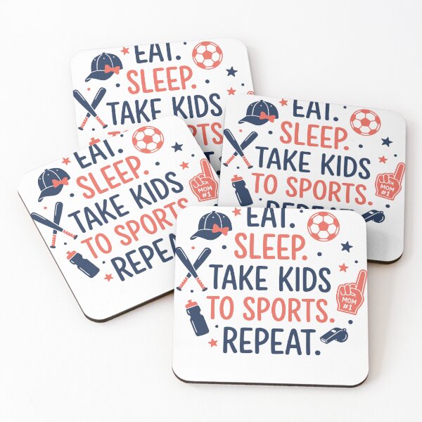 Item preview, Funny Sports Mom Eat Sleep Repeat Gift designed and sold by KroghDs.