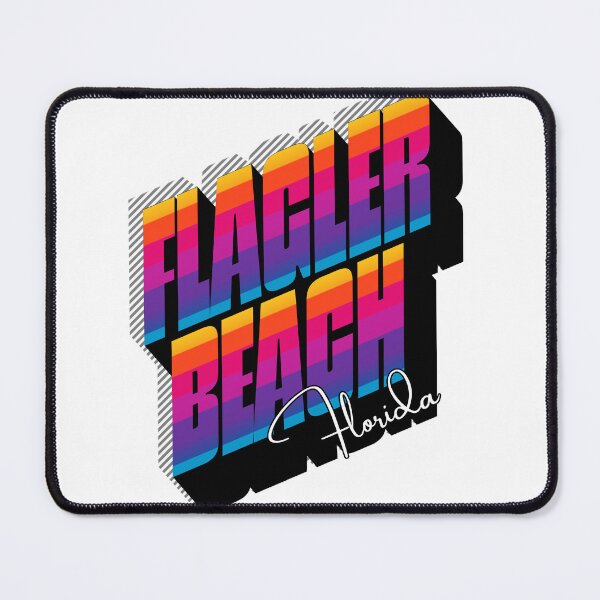 Item preview, Flagler Beach Florida Retro 80s Rainbow Stripe Typography Graphic Tee designed and sold by DonnaRaine.