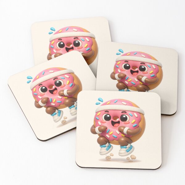 Item preview, Cute Donut Workout Jump Squats | Kawaii Fitness Gym Cartoon 3D CGI designed and sold by Moons Studio.