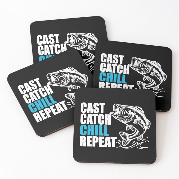 Item preview, Cast Catch Chill Repeat Bass Fishing designed and sold by BluecidDesign.