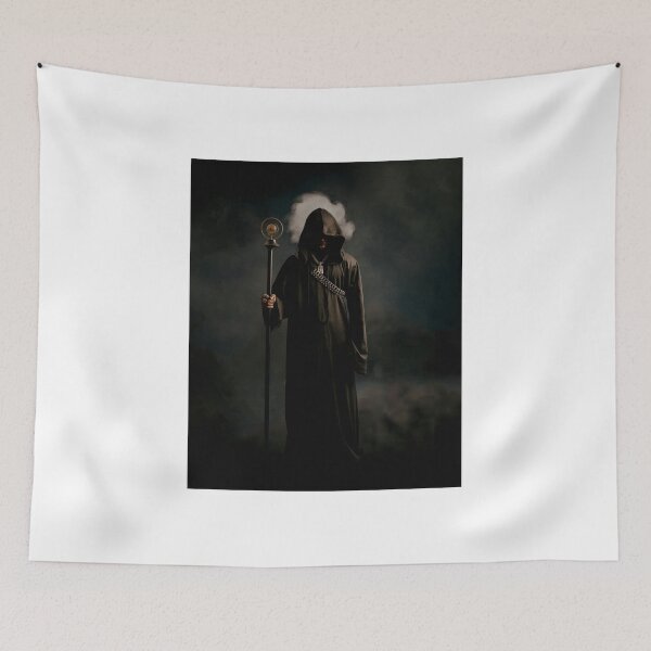 Item preview, Dark Hooded Figure with Staff – Mysterious Shadow Aesthetic, Gothic Street Fantasy Art” designed and sold by Silent Messages.
