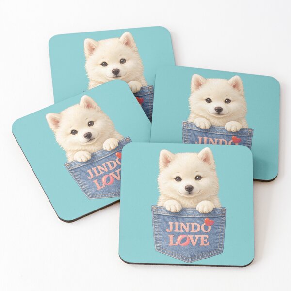 Item preview, Jindo Love – Cute Korean Jindo Puppy in Denim Pocket | Children’s Book Style designed and sold by mycreastyle.