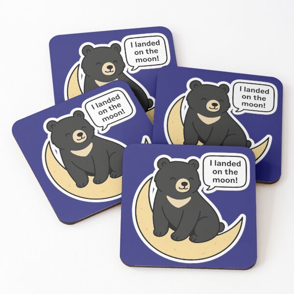 Item preview, Moon Bear on the Moon – 반달곰 designed and sold by mycreastyle.