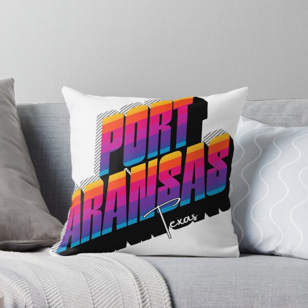 Item preview, Port Aransas Texas Retro 80s Rainbow Stripe Typography Graphic Tee designed and sold by DonnaRaine.