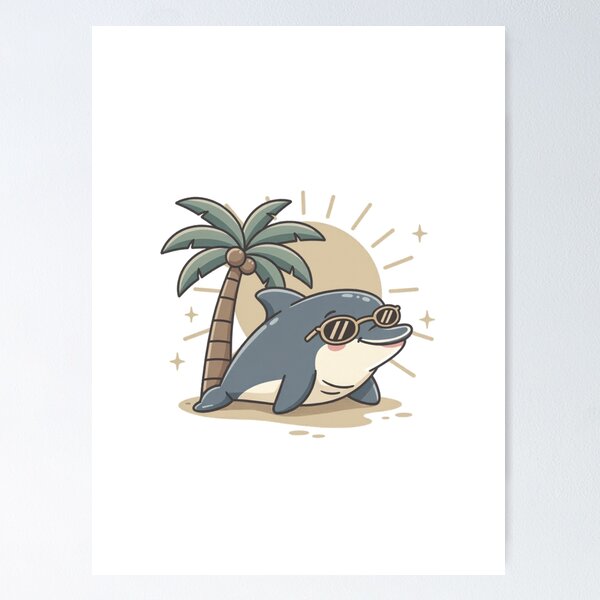 Item preview, Beach Shark With Sunglasses Pocket Creatures Cute Animal designed and sold by Panom Suavichien.