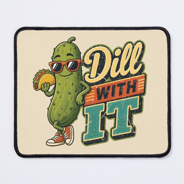 Item preview, Dill With It Funny Pickle Taco Retro Design designed and sold by samah82.