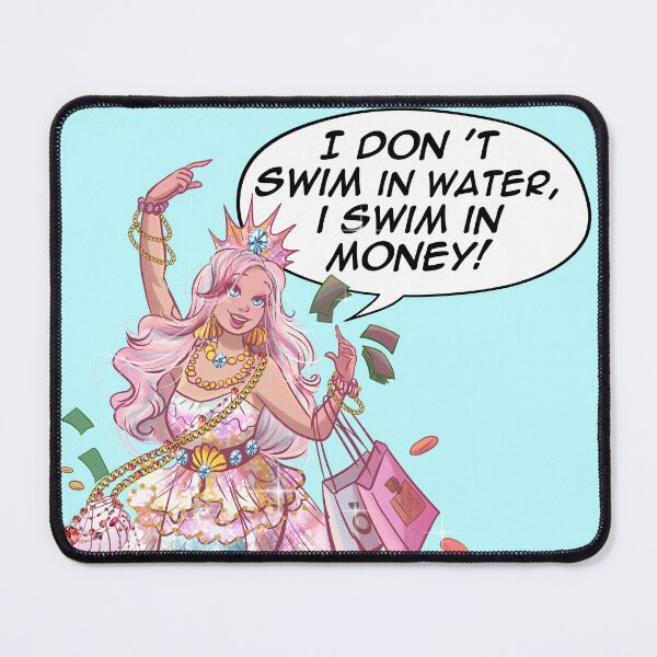Item preview, Funny Rich Mermaid Swimming in Money Comic Art designed and sold by TeamLouOfficial.