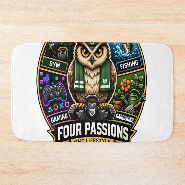 Item preview, Four Passions Owl Hobby Gift designed and sold by InkNovaLab.