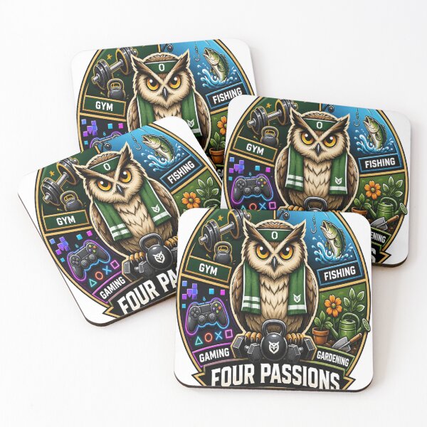 Item preview, Four Passions Owl Hobby Gift designed and sold by InkNovaLab.