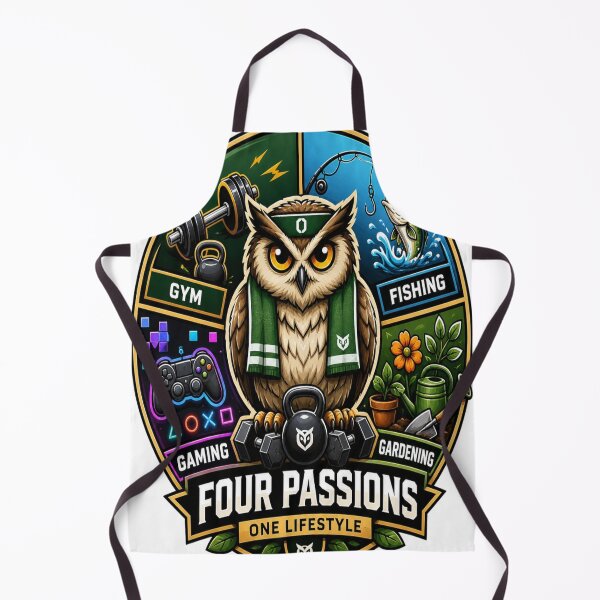 Item preview, Four Passions Owl Hobby Gift designed and sold by InkNovaLab.