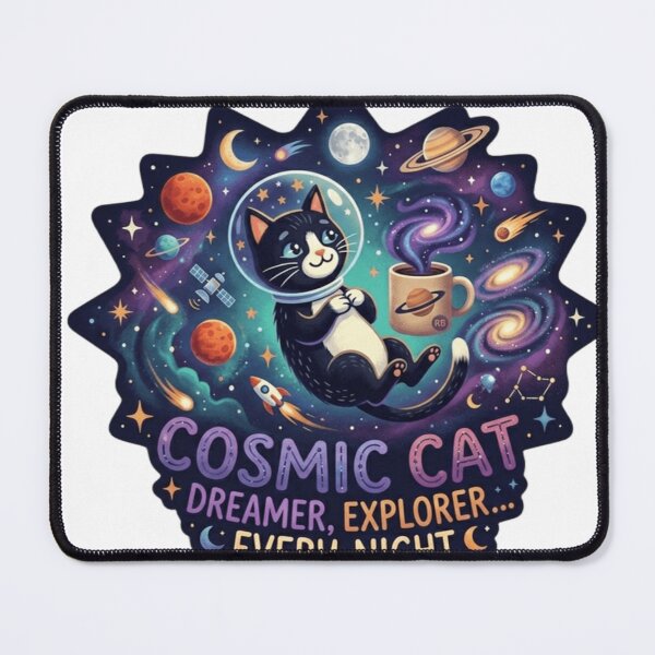 Item preview, Cosmic Cat: Dreamer, Explorer, Every Night - Space Aesthetic designed and sold by Csstoree.