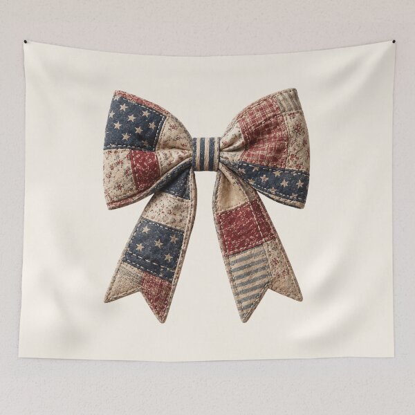 Item preview, Vintage Americana Patchwork Bow Quilt Style Ribbon designed and sold by SweetLilith.
