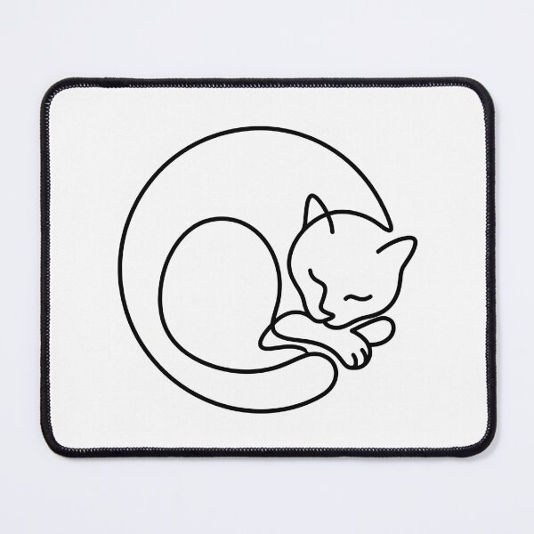 Item preview, Minimalist Continuous Single Line Sleeping Cat Art designed and sold by AuraDraftStudio.