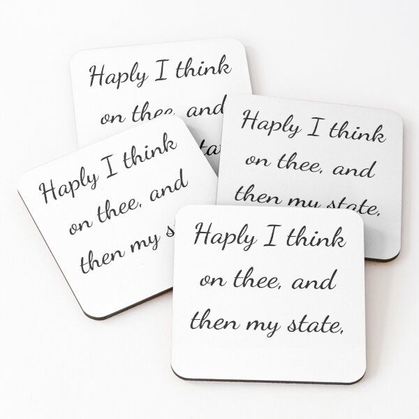 Item preview, "Haply I think on thee, and then my state," - handwriting black designed and sold by ariksworld.