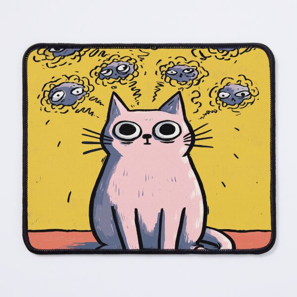 Item preview, Funny Overthinking Cat Confused Mood Relatable Meme Design designed and sold by Meow-Attitude.
