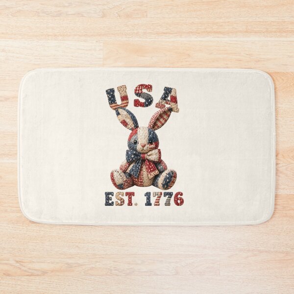 Item preview, Patchwork Bunny USA EST 1776 Vintage Americana Quilt designed and sold by SweetLilith.