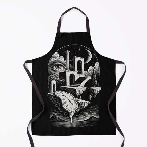 Item preview, Surreal Floating Architecture & Melting Clock – Vintage Dreamscape Art Design designed and sold by TheClockOutClub.