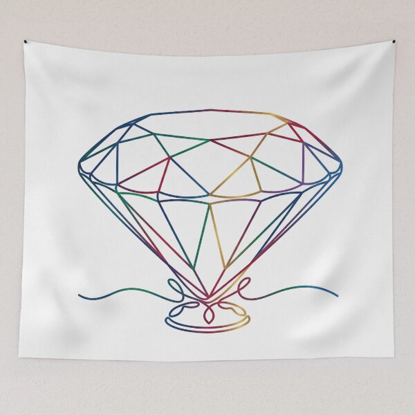 Item preview, Rainbow Continuous Line Diamond Minimalist Illustration designed and sold by PixorStudio.