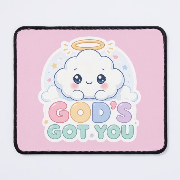 Item preview, Cute Christian Cloud “God’s Got You” Kawaii Faith Pastel Aesthetic Religious Comfort Gift designed and sold by JB-squared Design.