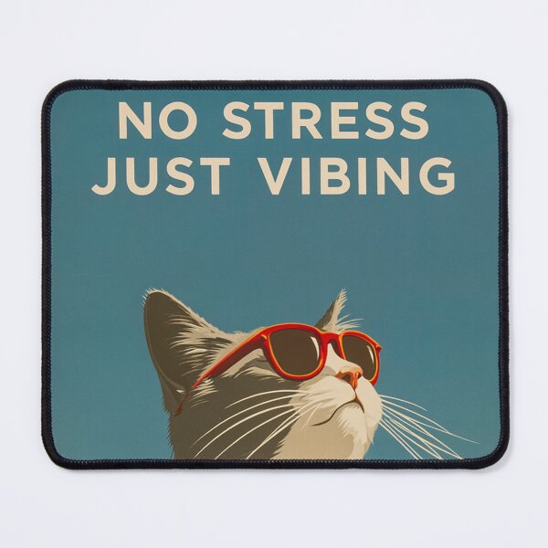 Item preview, Cool Cat No Stress Just Vibing Chill Kawaii Aesthetic Design designed and sold by Meow-Attitude.