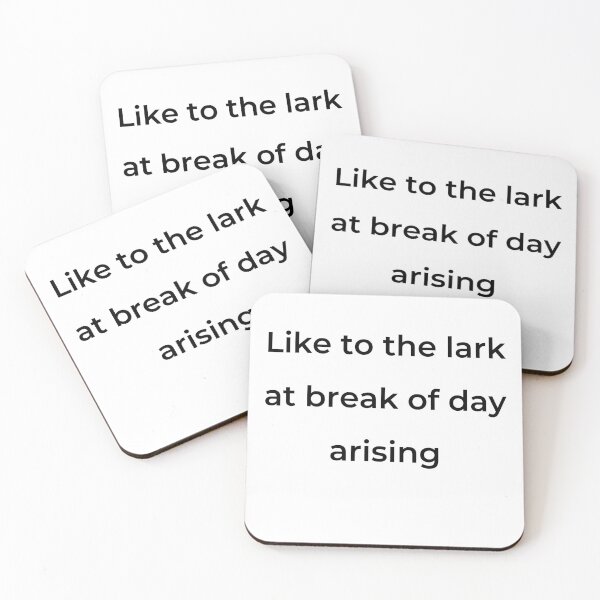 Item preview, "Like to the lark at break of day arising" - print black designed and sold by ariksworld.