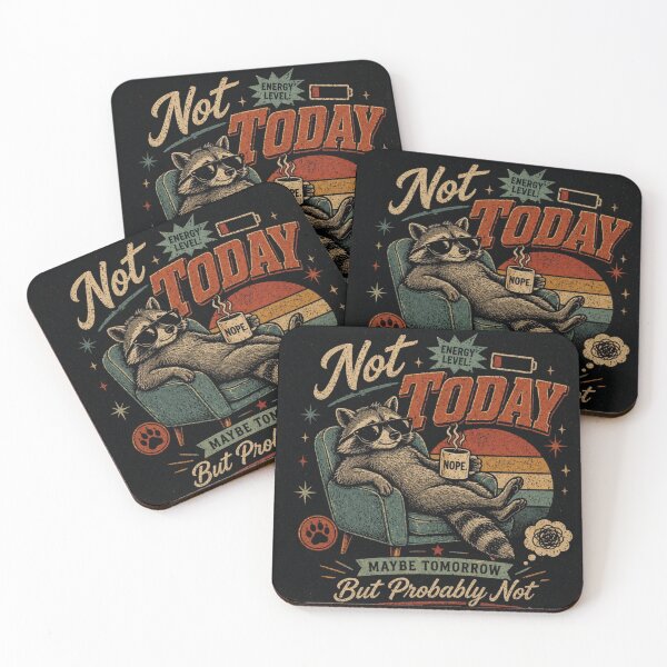 Item preview,  Not Today Raccoon - Retro Low Energy Trash Panda Funny design  designed and sold by LunaVales.