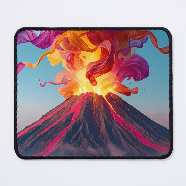 Item preview, Eruption of Color - Surreal Volcano with Vibrant Fabric Smoke Art designed and sold by UnRealS.