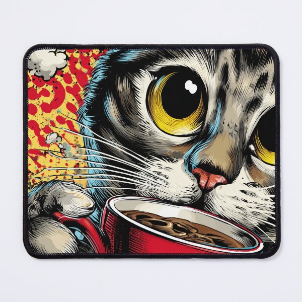Item preview, Cute Cat Drinking Coffee Comic Style Kawaii Coffee Lover Design designed and sold by Meow-Attitude.