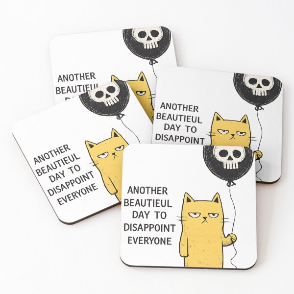 Item preview, Funny Grumpy Yellow Cat Cartoon Sarcastic Saying Goth Skull Balloon designed and sold by anandariki.