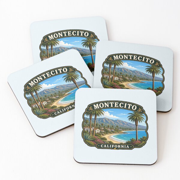 Item preview, Montecito, California - Scenic Coastal Beach & Palm Trees designed and sold by Myra365Art.